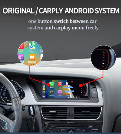 Becquet Voiture Autoradio Audi A4 B8 A5, Écran Tactile 8,9'' CarPlay