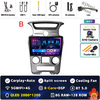 Autoradio CarPlay Kia Carens UN (2006-2012) – Écran 9 pouces, console type B, vue 39