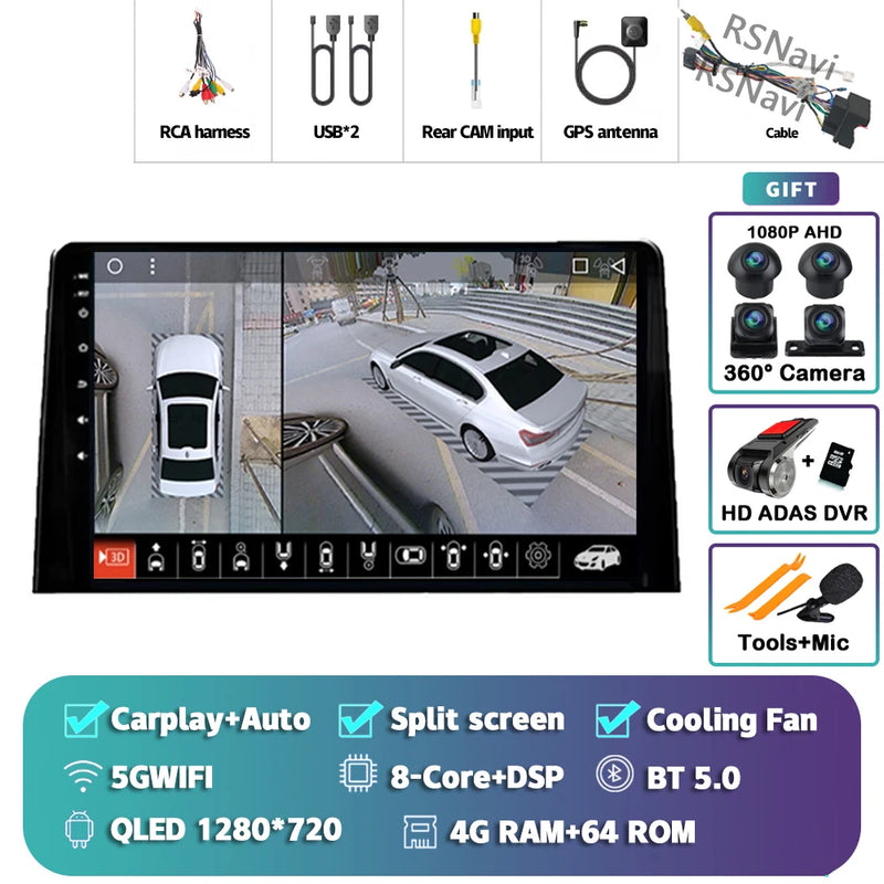 Autoradio CarPlay Citroën Berlingo, Peugeot Partner et Opel Combo (2019-2020) – Écran 9 pouces, Android 16, jusqu'à 16 Go + 512 Go, vue 38