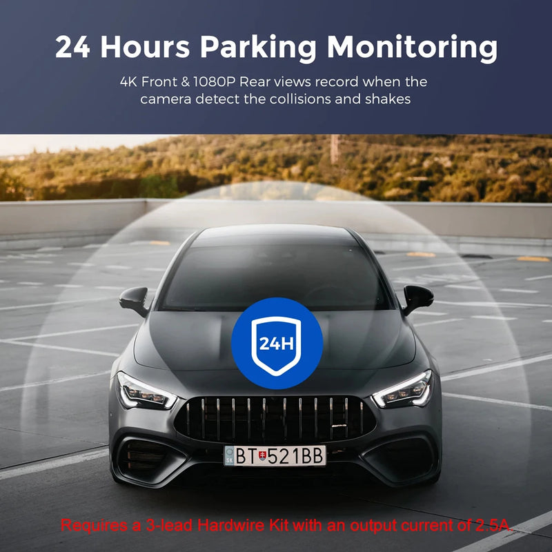Dashcam 4K Wi-Fi Double Caméra – Écran 1,47 Pouce, GPS en Option, Kit Parking 24 h, vue 13