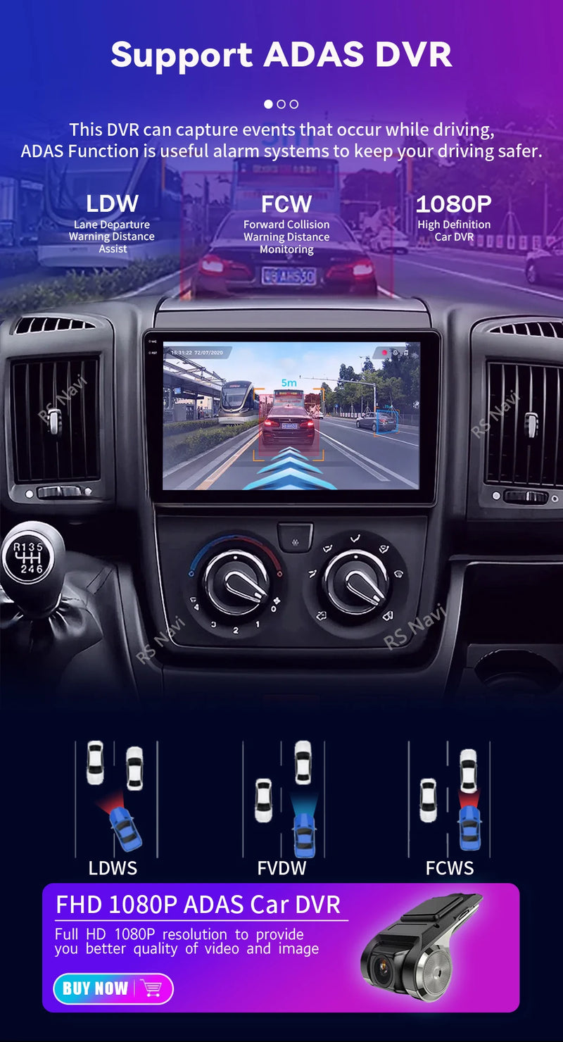 Autoradio CarPlay Fiat Ducato, Peugeot Boxer et Citroën Jumper (2007-2015) – Écran 9 pouces, jusqu'à 16 Go + 256 Go, vue 25