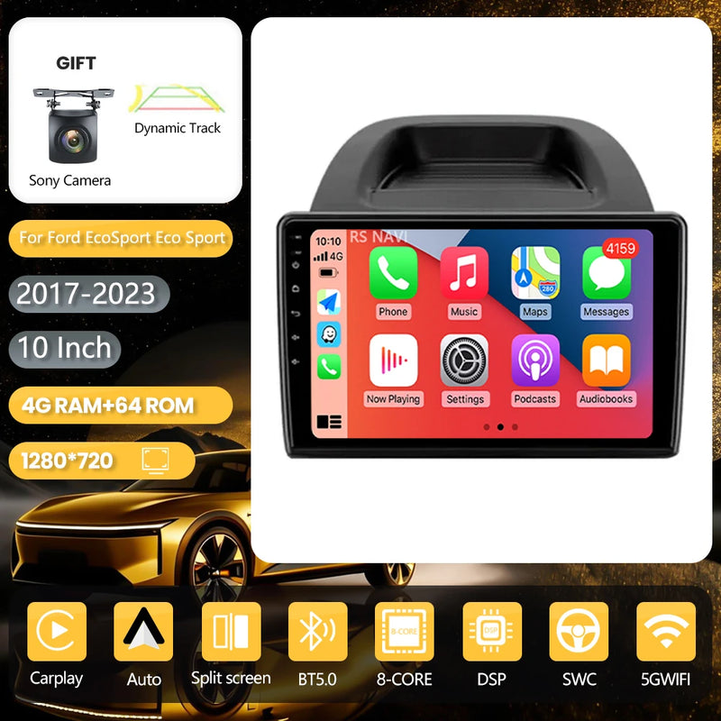 Autoradio CarPlay Ford EcoSport (2017-2023) – Écran QLED 10 pouces, vue 20