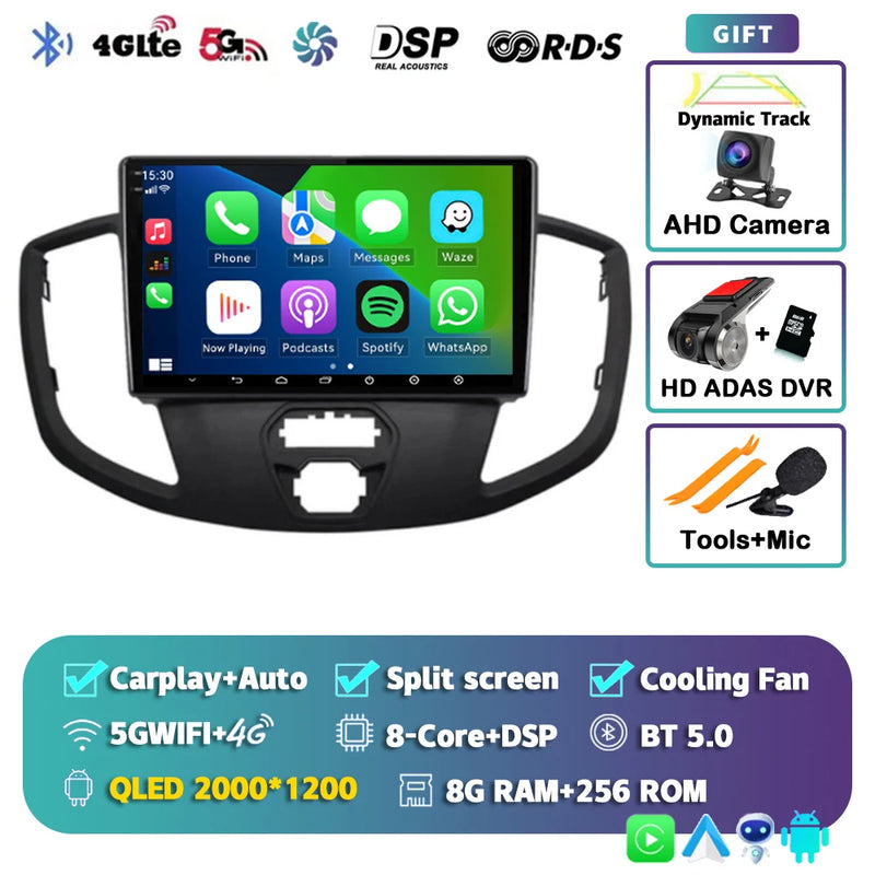 Autoradio CarPlay Ford Transit (2015-2018) – Écran QLED, jusqu'à 16 Go + 512 Go, vue 20