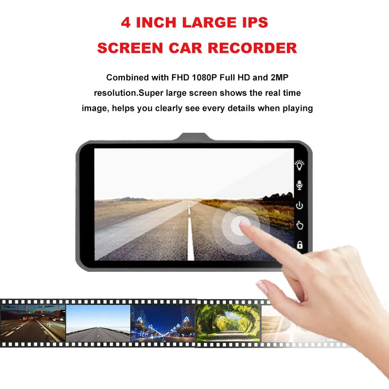 Dashcam Tactile 4 Pouces Avant et Arrière 1080P – Vision Nocturne, Mode Parking, vue 4