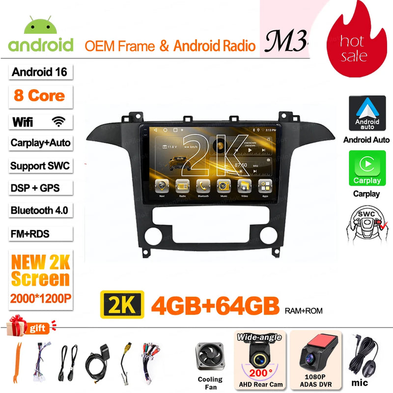 Autoradio CarPlay Ford S-Max (2006-2015) – Écran 9 pouces sans fil, jusqu'à 12 Go + 256 Go, vue 35