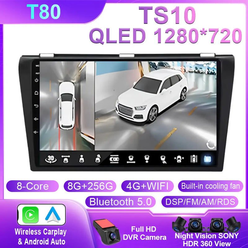 Autoradio CarPlay Mazda 3 (2004-2009) – Écran 9 pouces sans fil, 4G, jusqu'à 12 Go + 256 Go, vue 15