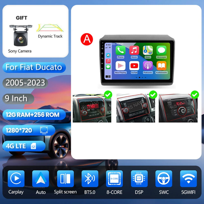 Autoradio CarPlay Fiat Ducato, Peugeot Boxer et Citroën Jumper (2007-2015) – Écran 9 pouces, jusqu'à 16 Go + 256 Go, vue 47