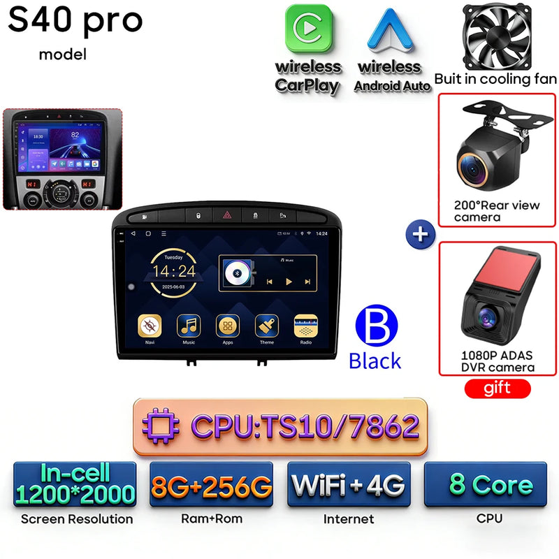 Autoradio CarPlay Peugeot 308, RCZ et 408 – Écran 9 pouces, Android 16, vue 32