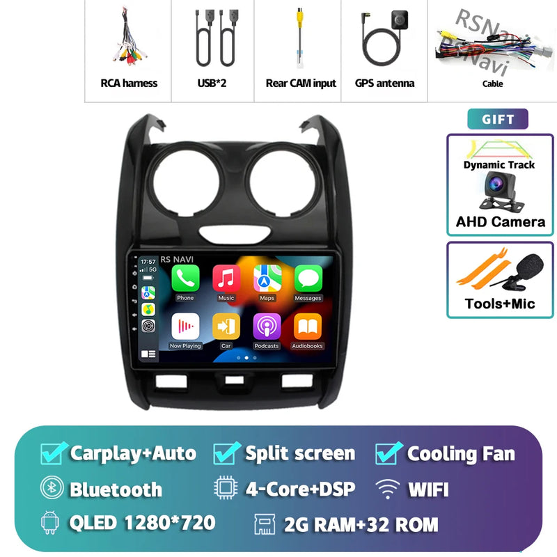 Autoradio CarPlay Dacia Duster (2015-2021) – Écran 9 pouces, Android 16, jusqu'à 16 Go + 512 Go, vue 34