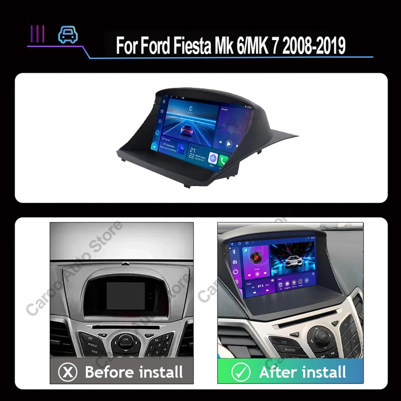 Autoradio CarPlay Ford Fiesta Mk6 et Mk7 (2008-2019) – Écran 9 pouces, jusqu'à 8 Go + 256 Go, vue 2
