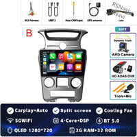 Autoradio CarPlay Kia Carens UN (2006-2012) – Écran 9 pouces, console type B, vue 24