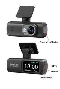 Dashcam 4K Wi-Fi Double Caméra – Écran 1,47 Pouce, GPS en Option, Kit Parking 24 h, vue 15