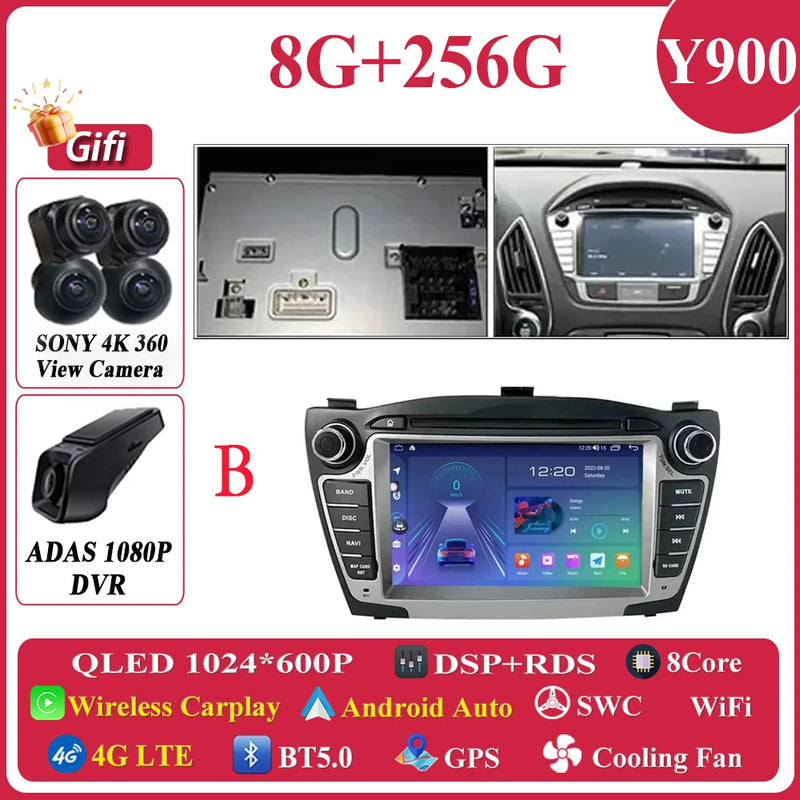 Autoradio CarPlay Hyundai ix35 (2009-2015) – Écran 7 pouces à boutons, jusqu'à 8 Go + 256 Go, vue 33