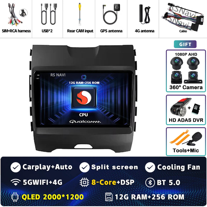 Autoradio CarPlay Ford Ranger, Everest et Edge (2015-2018) – Écran 9 pouces, jusqu'à 16 Go + 512 Go, vue 33