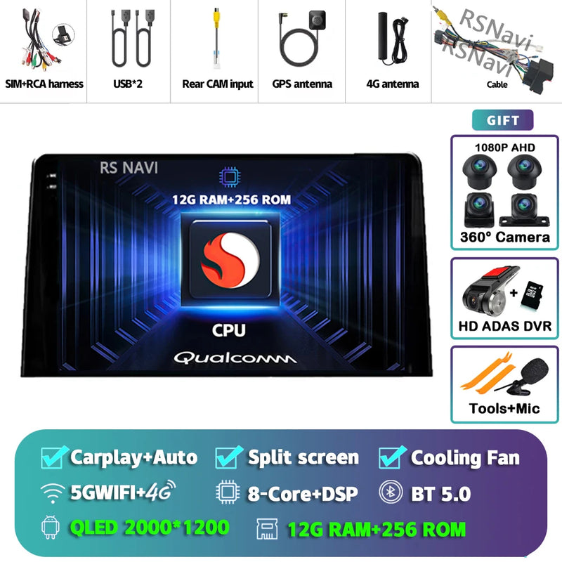 Autoradio CarPlay Citroën Berlingo, Peugeot Partner et Opel Combo (2019-2020) – Écran 9 pouces, Android 16, jusqu'à 16 Go + 512 Go, vue 51