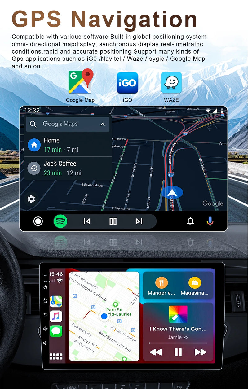 Autoradio CarPlay Citroën C2 et C3 (2001-2010) – Écran IPS 9 pouces, option écran 2K, jusqu'à 12 Go + 256 Go, vue 18