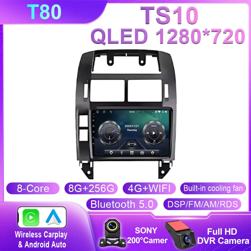 Autoradio CarPlay Volkswagen Polo 4 (2004-2009) – Écran QLED 9 pouces, Android 16, jusqu'à 12 Go + 256 Go, vue 39