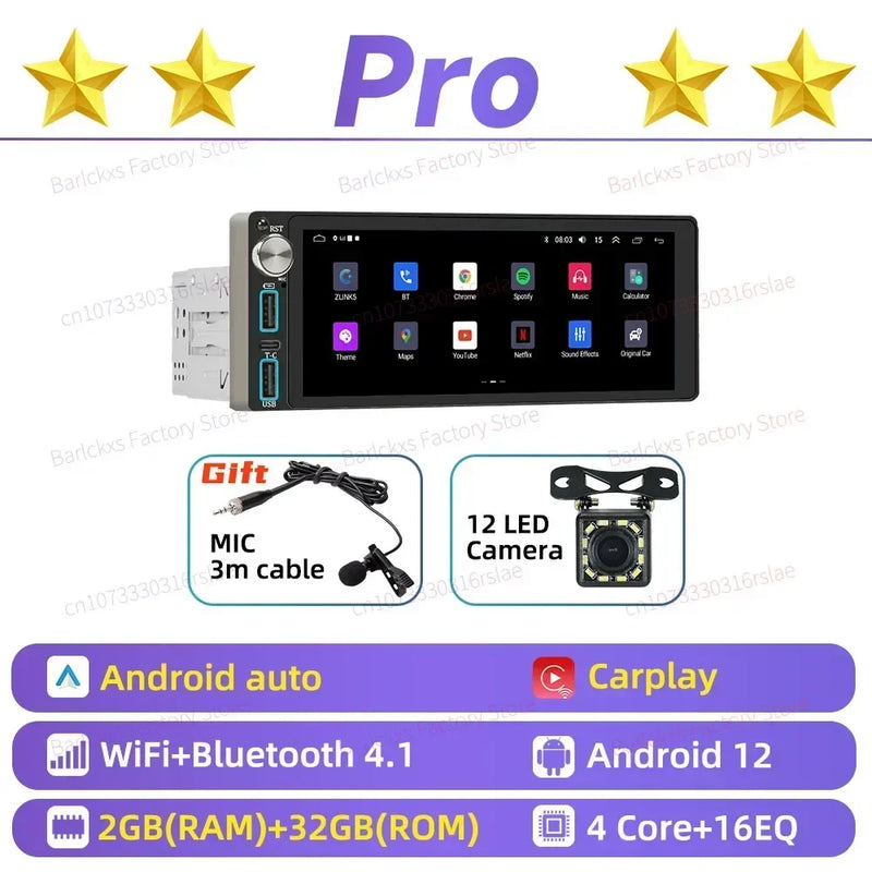 Autoradio CarPlay Renault Twingo 2 (2007-2016) – Écran 6,86 pouces 1 DIN, jusqu'à 4 Go + 64 Go, vue 33