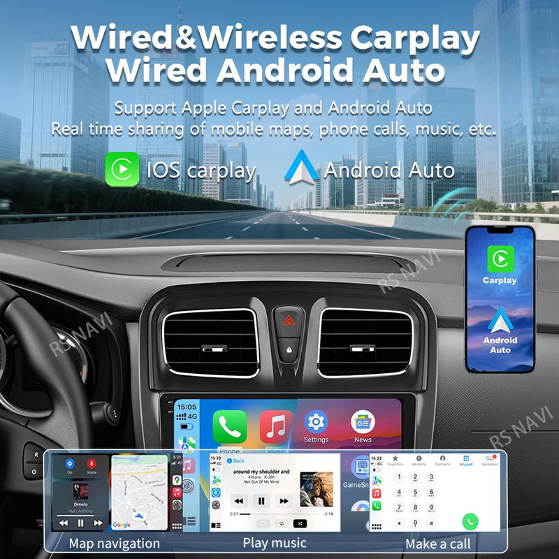 Autoradio CarPlay Dacia Sandero et Logan 2 (2014-2019) – Écran 9 pouces, jusqu'à 12 Go + 256 Go, vue 4