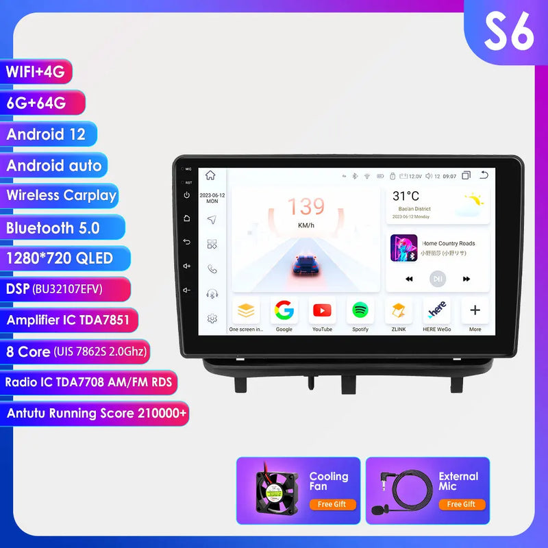 Autoradio CarPlay Opel Corsa D (2007-2012) – Écran 9 pouces, sans fil, vue 12