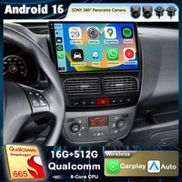 Autoradio CarPlay Fiat Doblo (2010-2015) – Écran 9 pouces sans fil, jusqu'à 16 Go + 512 Go