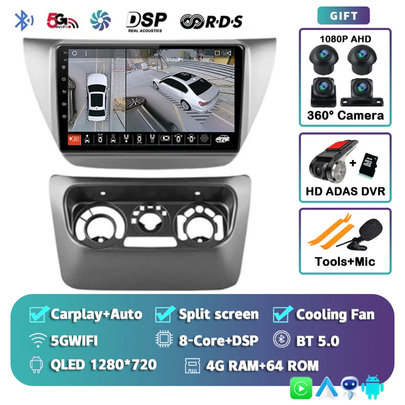 Autoradio CarPlay Mitsubishi Lancer 9 CS (2000-2010) – Écran 9 pouces 2K, jusqu'à 12 Go + 256 Go, vue 11