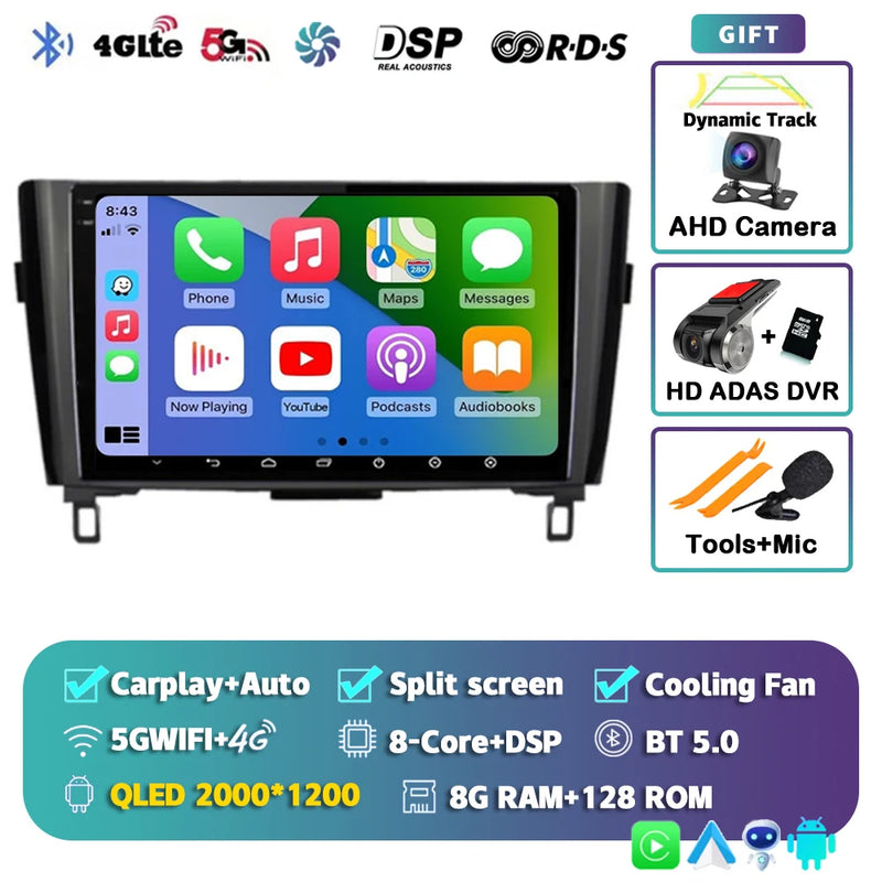 Autoradio CarPlay Nissan Qashqai J11 et X-Trail T32 (2014-2020) – Écran QLED, jusqu'à 16 Go + 512 Go, vue 23