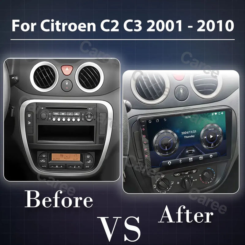 Autoradio CarPlay Citroën C2 et C3 (2001-2010) – Écran QLED 9 pouces, jusqu'à 12 Go + 256 Go, vue 8