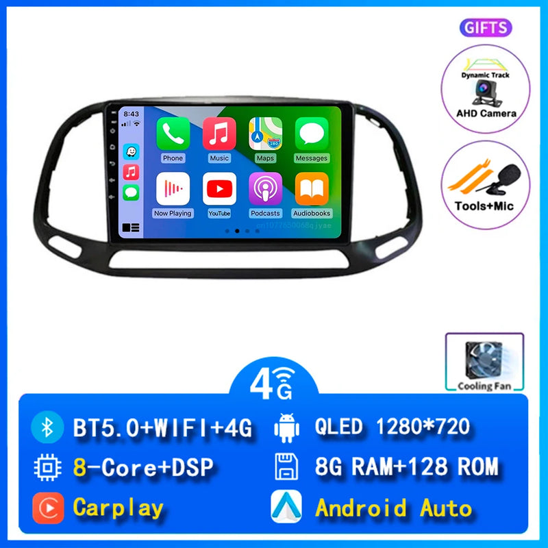 Autoradio CarPlay Fiat Doblo (2015-2019) – Écran 9 pouces, jusqu'à 12 Go + 256 Go, vue 22
