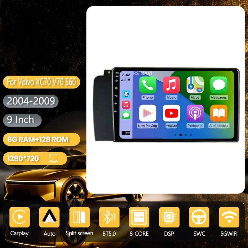 Autoradio CarPlay Volvo XC70, V70 et S60 (2004-2009) – Écran 9 pouces, jusqu'à 16 Go + 256 Go, vue 22