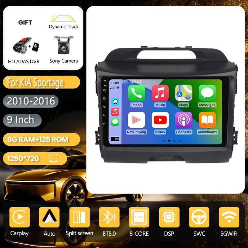 Autoradio CarPlay Kia Sportage 3 (2010-2016) – Écran 9 pouces, jusqu'à 16 Go + 256 Go, vue 23