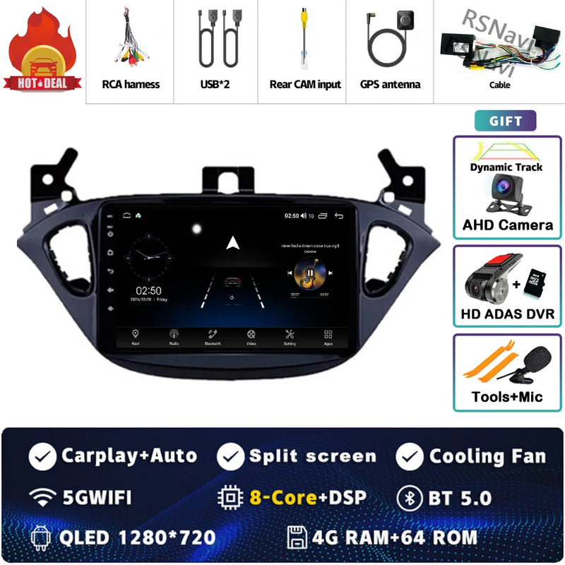 Autoradio CarPlay Opel Corsa E (2014-2019) et Adam (2013-2016) – Écran 9 pouces 2K, jusqu'à 12 Go + 256 Go, vue 11