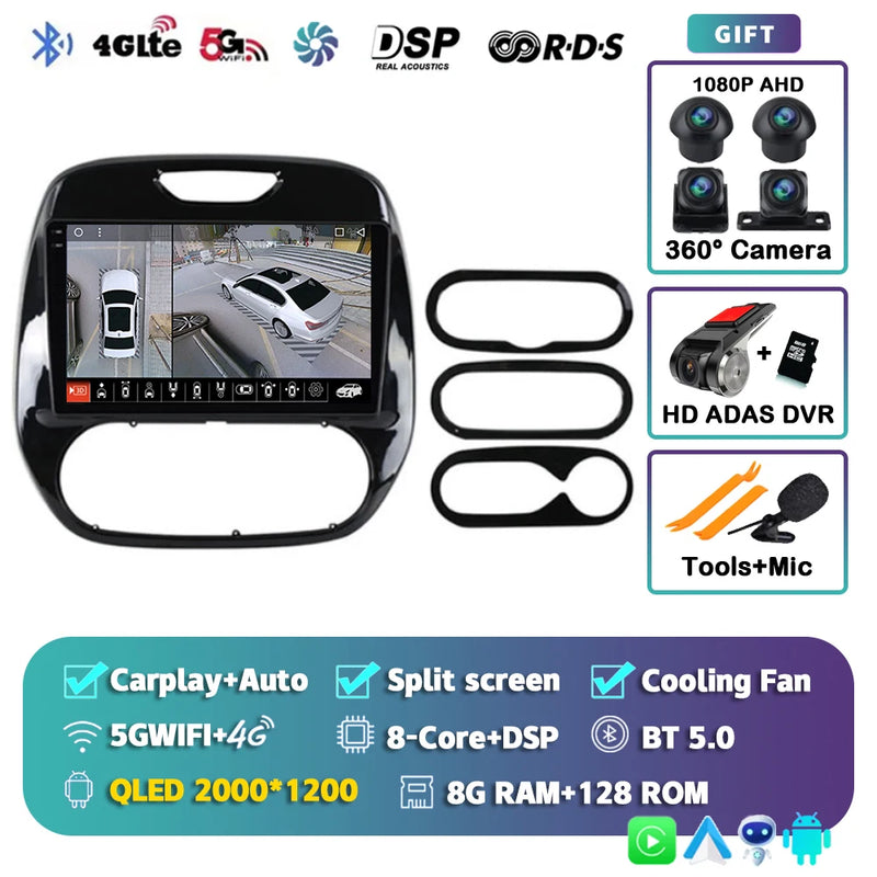 Autoradio CarPlay Renault Captur (2016-2019) – Écran 9 pouces, Android 16, vue 24