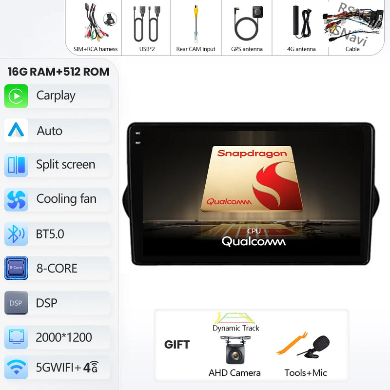 Autoradio CarPlay Fiat Tipo, Egea et Dodge Neon (2015-2018) – Écran QLED, jusqu'à 16 Go + 512 Go, vue 21
