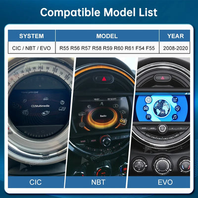 Boîtier CarPlay Android Auto Sans Fil pour MINI R56 F56