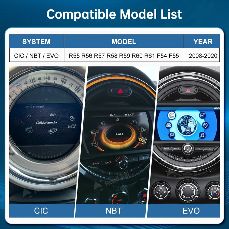 Boîtier CarPlay Android Auto Sans Fil pour MINI R56 F56