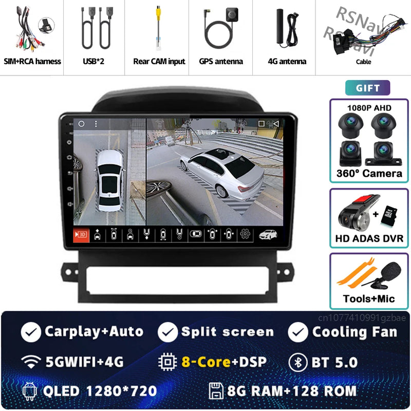 Autoradio CarPlay Chevrolet Captiva (2008-2012) – Écran 9 pouces sans fil, jusqu'à 16 Go + 512 Go, vue 48