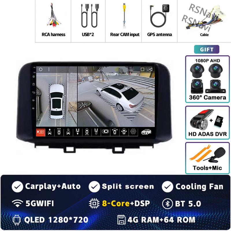 Autoradio CarPlay Hyundai Kona (2018-2022) – Écran 9 pouces, jusqu'à 16 Go + 512 Go, vue 16