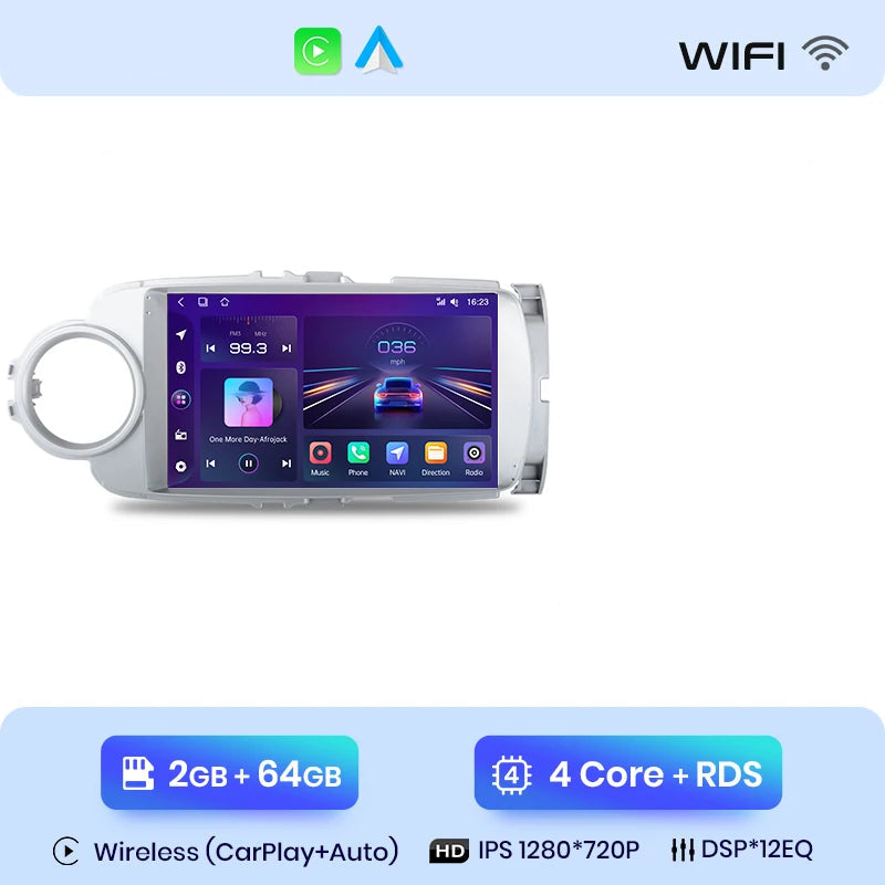 écran toyota yaris 2012-2017 tactile HD CarPlay sans fil & Android Auto