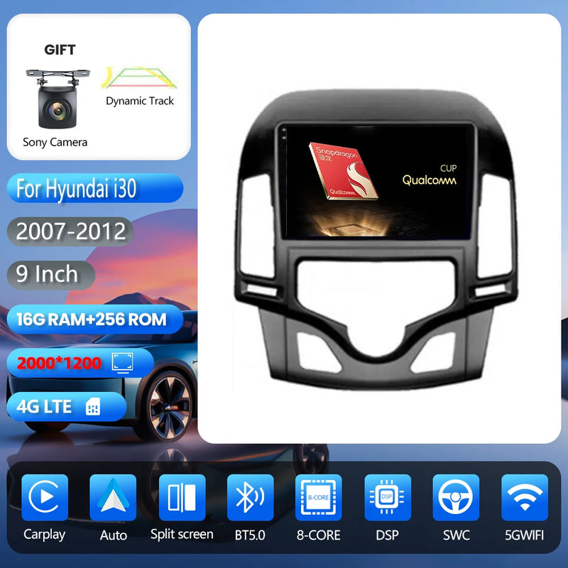 Autoradio CarPlay Hyundai i30 FD (2007-2012) – Écran 9 pouces, jusqu'à 16 Go + 256 Go, vue 37