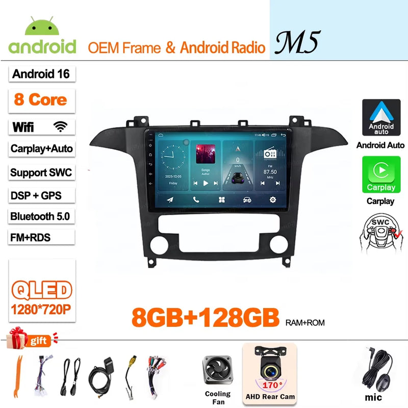 Autoradio CarPlay Ford S-Max (2006-2015) – Écran 9 pouces sans fil, jusqu'à 12 Go + 256 Go, vue 30