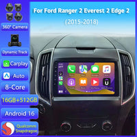 Autoradio CarPlay Ford Ranger, Everest et Edge (2015-2018) – Écran 9 pouces, jusqu'à 16 Go + 512 Go