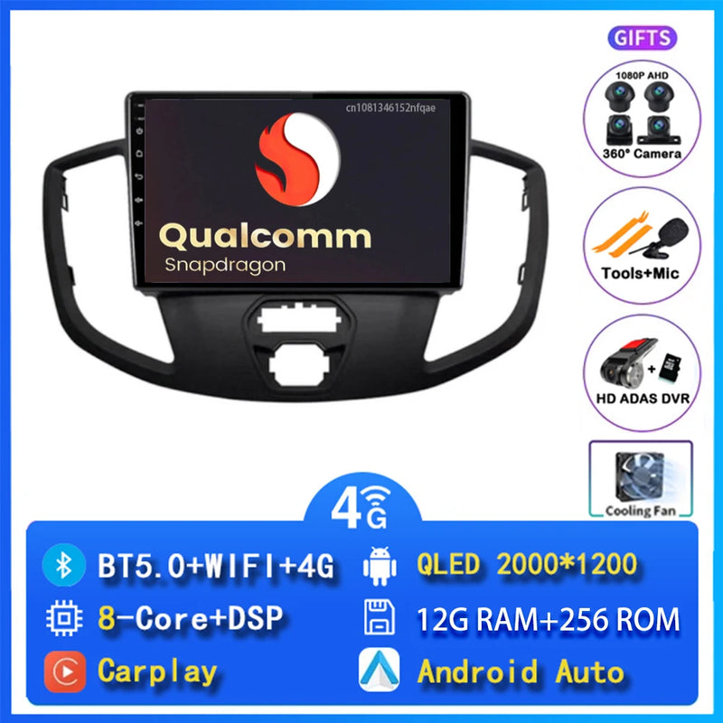 Autoradio CarPlay Ford Transit (2015-2018) – Écran 9 pouces, 4G, jusqu'à 12 Go + 256 Go, vue 16