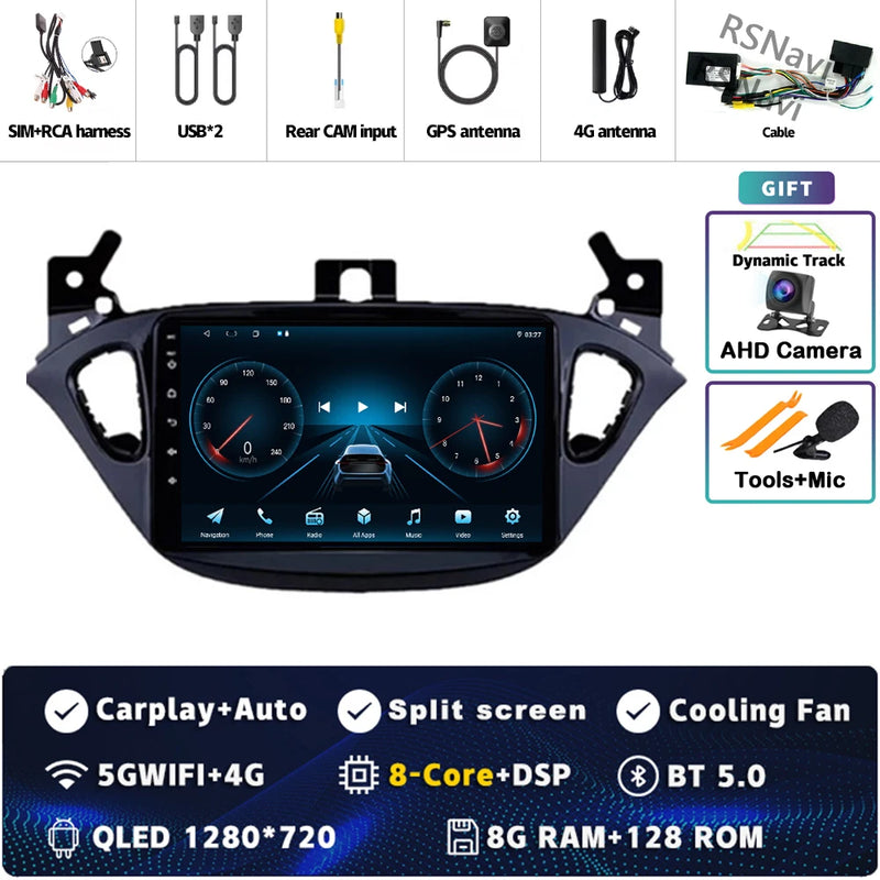 Autoradio CarPlay Opel Corsa E (2014-2019) et Adam (2013-2016) – Écran 9 pouces 2K, jusqu'à 12 Go + 256 Go, vue 23