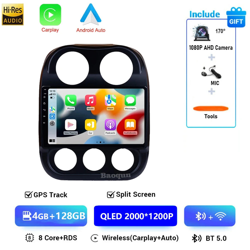 Autoradio CarPlay Jeep Compass et Patriot (2010-2016) – Écran QLED, sans fil, vue 10