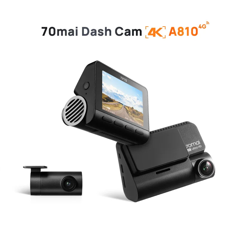 Dashcam voiture 4K avant arrière – Caméra embarquée WiFi, vision nocturne, GPS, surveillance 24h + carte SD 64 Go
