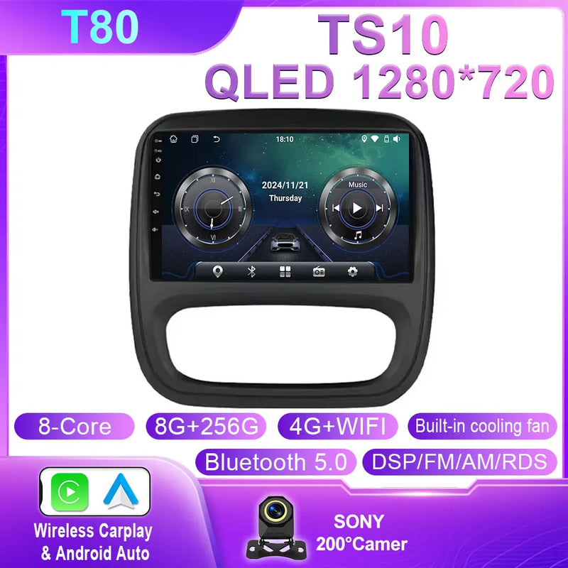 Autoradio CarPlay Renault Trafic 3 (2014-2021) et Opel Vivaro B (2014-2018) – Écran 9 pouces, jusqu'à 12 Go + 256 Go, vue 40