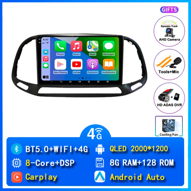 Autoradio CarPlay Fiat Doblo (2015-2019) – Écran 9 pouces, jusqu'à 12 Go + 256 Go, vue 21