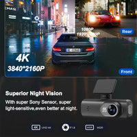 Dashcam 4K Wi-Fi Double Caméra – Écran 1,47 Pouce, GPS en Option, Kit Parking 24 h, vue 3