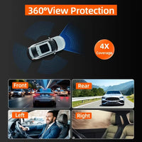 Dashcam 3 ou 4 Caméras – Avant 1080P, Côtés Orientables et Arrière, Mode Parking, vue 11